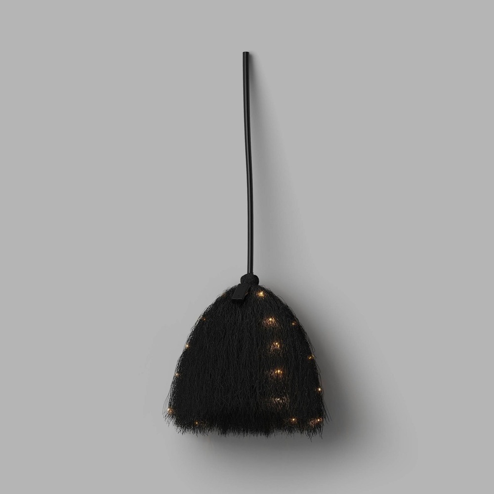 Lit Halloween Witch's Broom, Black - Threshold, Target 2026, New in Box